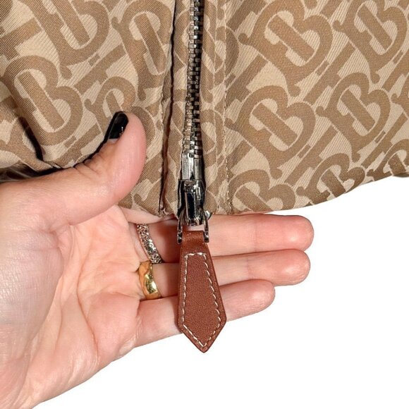 Burberry Beige Monogram Jacquard Down Puffer Coat - Picture 4 of 16